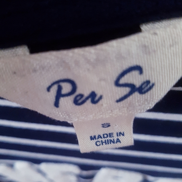 PER SE Navy Blue & White Stripe Merci Sweatshirt - Picture 6 of 8